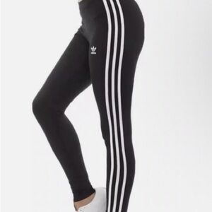 Adidas Black Leggings with White Stripes NWT